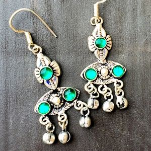 New Green Mystic Topaz Silver Earrings.